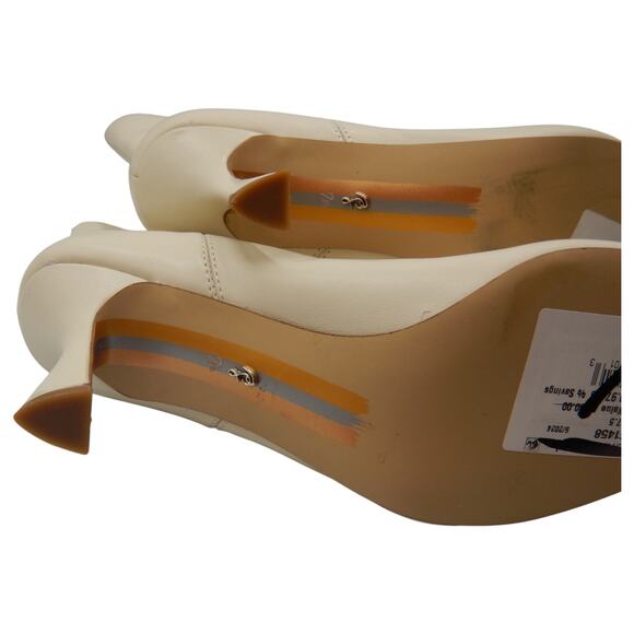 Sam Edelman Moe Leather Pointed Toe Heeled Western Boots Ankle Booties Ivory 7.5 - Picture 7 of 7